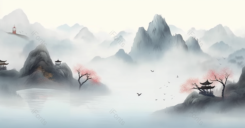 意境留白新中式水墨诗画,插画/手绘图,插画/手绘图库,插画/手绘图下载,插画/手绘